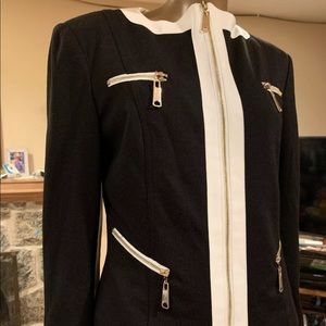 Lena Gabrielle color block zip up blazer size 4